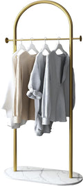 Freestanding Clothing Rack with Marble Base,Modern Arch Gold Garment Rack for Small Spaces,Sturdy Metal Coat Rack,Clothes Racks for Hanging Clothes in Bedroom,Closet,Entryway,Boutique Display