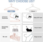 30 Pack Rose Gold Metal Hangers with Notches for Standard Suits Hangers for Shirts, Coats, Pants, Heavy-Duty & Space-Saving