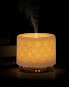 Essential Oil Diffuser, 280ml Ceramic Aromatherapy Diffuser for Large Room, 2.4MHz Ultrasonic Cool Mist Diffuser Oil Machine, Quiet & Intelligent Aroma Diffuser for Home Office SPA Yoga