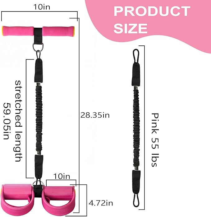 Upgraded Pedal Resistance Band with Handle - Fashion Puller Exercise Tool, Thickened Built-in Latex Tube Pedal Resistance Device & Soft Nitrile Rubber Anti-Slip Footrest for The Core/Arms