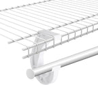 moonoom 10Pcs Hanging Closet Rod Support,3/4 Closet Shelf Rod Holder,Sturdy J-Shaped Closet Brackets for Hanging Clothes,Cabinets Storage and Curtain