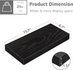 QEEIG Floating Shelves for Wall Bathroom Shelf Bedroom Kitchen Living Room Farmhouse Small Book Shelf 16 inch Set of 2, Black (015-B2)