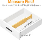 Bamboo Drawer Dividers 4" High, 16.5-22" Adjustable Drawer Organizers for Clothes,Expandable Dresser Separators in Bedroom/Kitchen/Bathroom/Office Organization and Storage,6 Pack