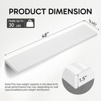 BAYKA Floating Shelves, 48 inches Long Heavy Duty Wall Mounted Rustic Wood Shelves for Bathroom, Bedroom, Living Room, Kitchen, Office, Hanging Shelf for Books/Storage/Decor(White,Set of 2)
