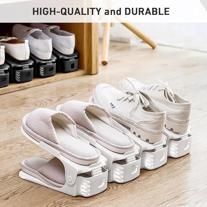 Shoe Organizer 36 Pack - Shoe Stackers, Space Savers 50%, 4 Levels Adjustable Rack, White