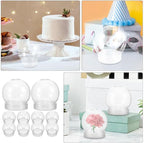 DIY Snow Globe Water Globe: 4 Inch Plastic Christmas Snow Balls Kit with Screw Off Caps - Fillable Display Balls Keepsake Sphere for DIY Crafts Home Decor, 10pcs