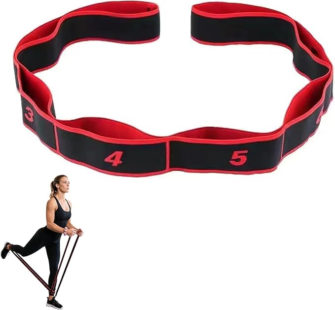 Fitness Resistance Bands with Handles,Numbered Resistance Bands for Stretching,8 Segment Adjustable Pilates Stretching Band for Full Body Stretching Shaping,Suitable for Beginner