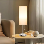 Dott Arts 18" Table Lamp for Bedroom, 3-Color Bedside Lamps with Pull Chain, Bedroom Table Lamps for Nightstand,AC Outlet Small Lamp for Living Room, Bulb Included Nickle
