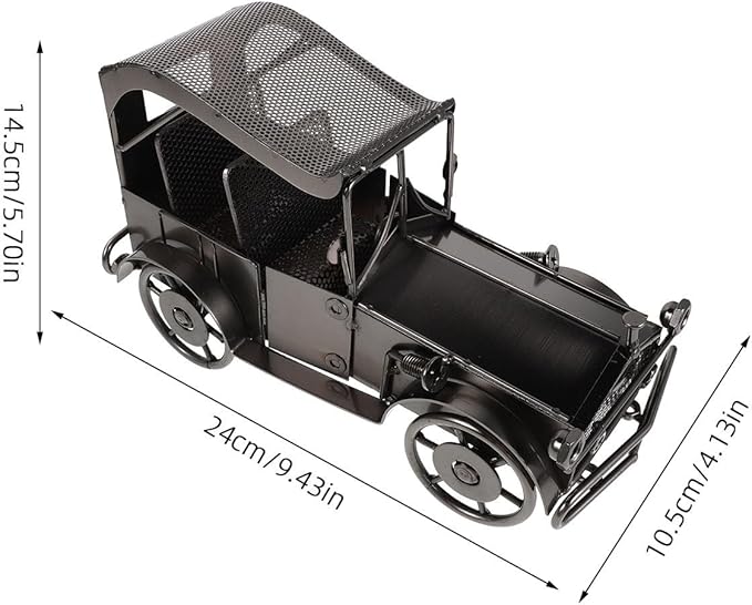 Vintage Metal Vehicle Model Figure - Antique Car Collectible Collection - Decorative Scene Car Ornament for Bar Home Interior Desktop
