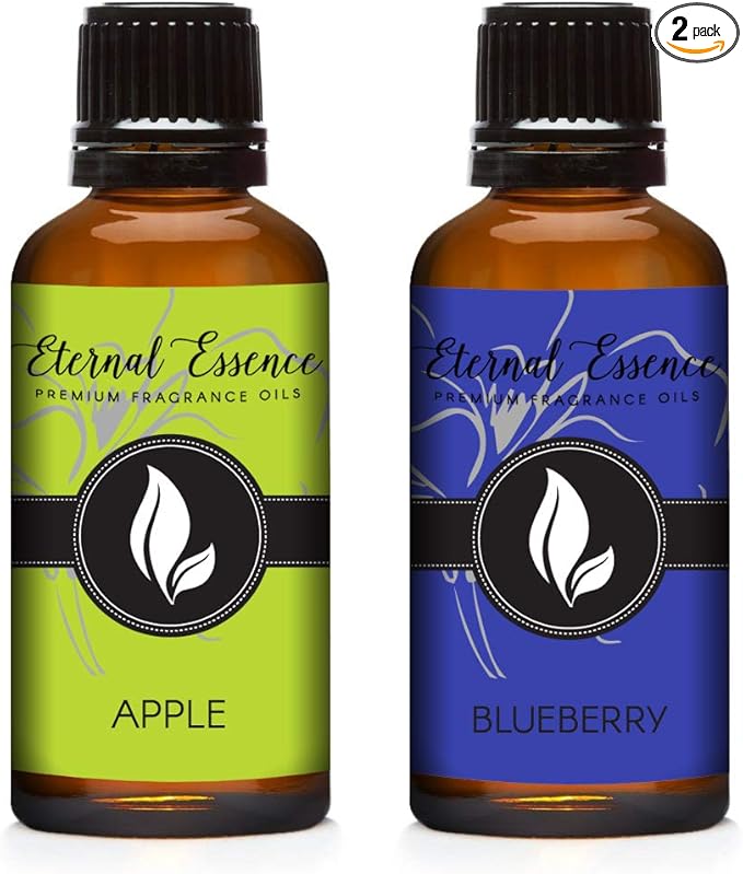 Eternal Essence Oils 2 Pack 30ml Premium Fragrance Oil - Apple & Blueberry - for Candle, Soap Making, Aromatherapy, Diffusers, Home Care, & Humidifiers