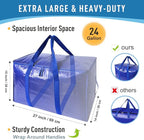 Moving Supplies Extra Large Heavy Duty Packing Bags with Zippers & Strong Carrying Handles, for Moving and Storage Wardrobe Clothes, Blankets, Mattress, Kitchenware Dishes and Glasses (Set of 4)