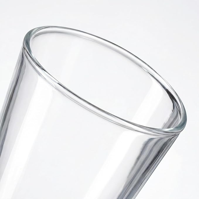 Elsjoy 4 Pack 7 Inch Clear Glass Vases for Centerpieces, Modern Tapered Flower Vase Set for Home Decor, Wedding, Housewarming Gift