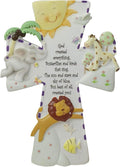 God Created Everything 7 inch Resin Stone Decorative Hanging Wall Cross