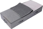 iwill CREATE PRO Under Bed Storage Bin, 100cm Large Foldable Container with Lid | 39.4"x16.9"x7" Dust-Proof Washable Organizer for Shoes, Clothing, Bedding | Durable Plastic Board, Dark Gray