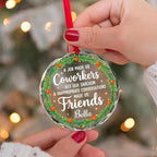 BSQUIELE Personalized Coworkers Glass Ornament 2025 - Friendship Gift for Work Bestie, Work Friends, Best Friends - Funny Coworker Appreciation Keepsake - Unique Xmas Tree Hanging Decoration