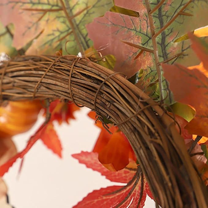 Ochine Fall Harvest Swag for Front Door, Artificial Teardrop Swag Decorative for Thanksgiving, Autumn, Fall Decor & Halloween