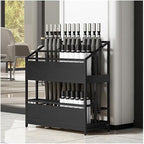 Umbrella Stand Racks Commercial Metal Umbrella Holder, School Office Hotel Corridor Entrance Umbrella Organizer, Holds 40-75 Umbrellas (Color : Black, Size : 68x32x70cm)