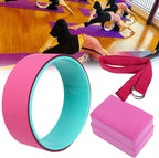 4pcs Yoga Wheel and Block Set with Stretch Strap, Premium Yoga Fitness Kit for Back Pain Relief, Non - Slip EVA Foam Blocks, Portable Stretching Belt for Home Gym