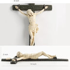 DevotedWalls 14" H Catholic Realistic Crucifix for Wall,Realistic Jesus Chirst Cross for Church, Chapels and Home,Catholic Wound Crucifix for Wall Hanging,Realistic Cross for Home(Black and White Color)