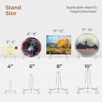 TR-LIFE Plate Stands for Display - 8 Inch Holder + Metal Easel Stand for Picture Frame, Decorative Plates, Photo, Book, Collectibles (Silver 2 Pack)