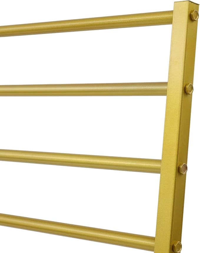 Scarf Organizer, Metal Hijab Organizer, 10 Tier Scarf Holder Hanger for Multiple Scarves, Freestanding Hijab Stand Belt Pants Hanging Rack for Home, Commercial, Clothing Store (Gold, 120cm)
