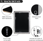 ANDY STAR Hand-Forged Silver Bathroom Mirror for Wall, 24x36 Inch Vintage Solid Steel Metal Frame Bathroom Vanity Mirror, Antique Rounded Rectangle Wall Mirror, Hangs Horizontally or Vertically