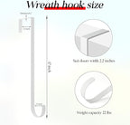 MCFULL 12 in Wreath Hangers for Front Door,Sturdy Metal Wreath Doors Hangers,Over The Door Hooks for Front Porch Decor,White Garland Hooks Holders for Halloween Christmas Decorations