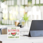 Farmhouse Summer Watermelon Wooden Box Sign Rustic Country Watermelons Box Sign Wood Sign Decor Summer Square Wood Sign Home Kitchen Desk Tabletop Shelf Decor 5 x 5