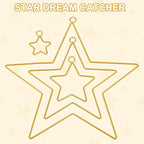 MECCANIXITY 4 Pcs Star Dream Catcher Rings, 12" Dream Catcher Metal Hoops Macrame Wreath Rings Pentagram Floral Hoops for DIY Craft Making Home Wedding Wall Hanging Decoration, Gold
