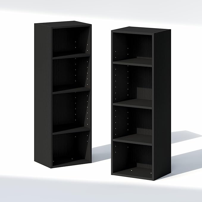 Furinno PASIR 8-Tier Closet Organizers and Storage, Open Shelf, Storage Organizer, 12-Inch Width, for Closet, Bedroom, Blackwood