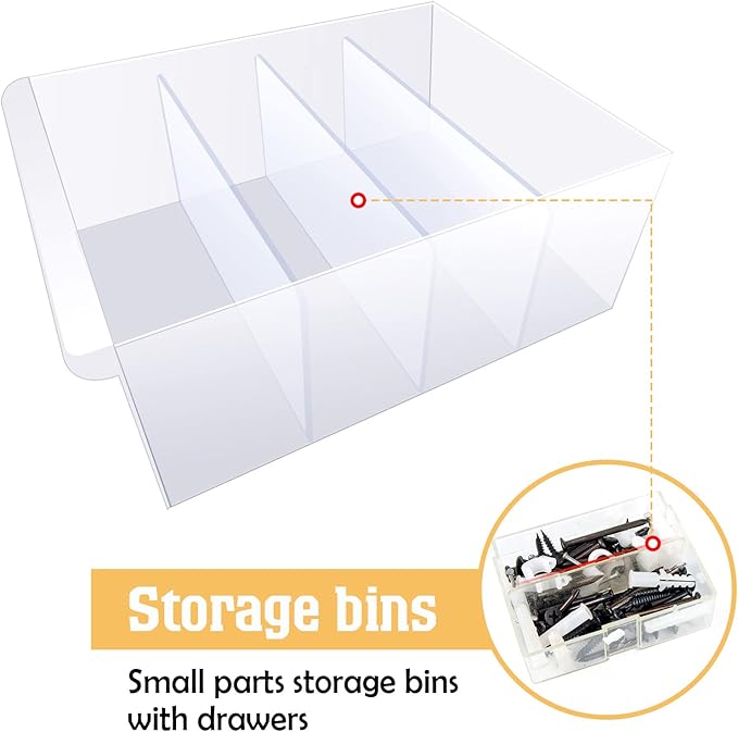 Yookeer 64 Pack 4.25 x 2 in Drawer Dividers for Plastic Storage Bins Storage Hardware Cabinet Dividers for Teacher Toolbox, Small Parts Organizer, Screw Organizer
