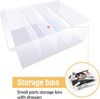 Yookeer 16 Pack 4.25 x 2 in Drawer Dividers for Plastic Storage Bins Storage Hardware Cabinet Dividers for Teacher Toolbox, Small Parts Organizer, Screw Organizer