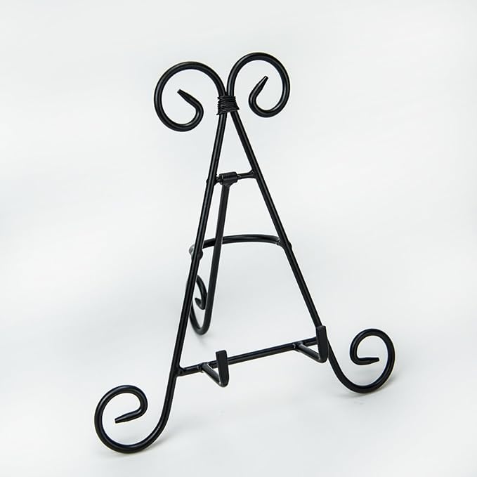 HUJI Sturdy Iron Display Stand Holder for Home Kitchen Decoration Platters, Pictures, Frames and Books. (3, 9")