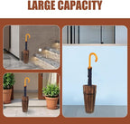 PRETYZOOM Wooden Umbrella Stand Storage Bucket Vintage Entryway Organizer Umbrella Holder Home Hallway Multifunctional Storage Stand 14.96 x 6.69 x 4.72 Inch