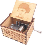 Amelie Music Box Hand Crank Musical Box Carved Wooden,Play The Theme Song of Amelie,Brown
