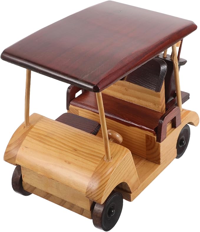 Kisangel Rustic Wooden Car Model Handmade Vintage Vehicle Ornament for Home Decor Office Desktop Antique Decoration Retro Lovers and Collectors