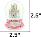Castle Snowglobe, Globe Decoration with Glitter, Home Decor and Florida Souvenir, 2.5 by 2.5 Inches