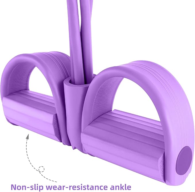 Multi-Function Tension Rope – 4 Tube Resistance Bands with Handles – Sit Up Exercise Equipment Home Gym Tummy Trainer for Men Women
