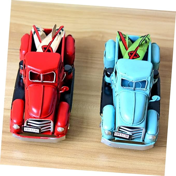 DECHOUS Vintage Handmade Iron Car Model Retro Desk Ornament Metal Toy Decor for Home and Office Unique for Car Enthusiasts and Collectors