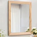 AAZZKANG Rustic Mirrors for Wall Rectangle Wood Frame Mirror Large 26"x18" Decorative for Farmhouse Bedroom Bathroom Living Room Large