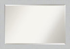 Amanti Art White Wall Mirror 28x40 Shiplap White Rectangle Bathroom Mirror for Wall Decor Living Room, Large Cottage Wood Frame, Hangs Horizonally and Vertically, Bathroom Decor, Beveled Edge