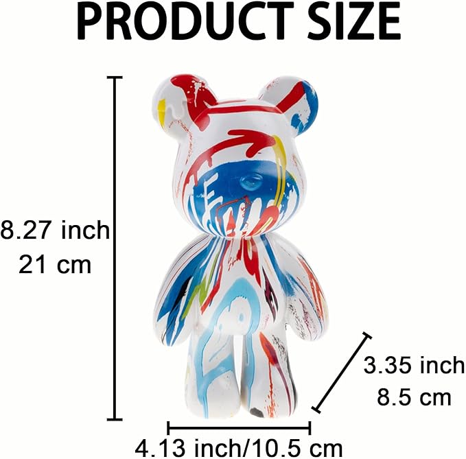 Bear Sculpture, Resin Animal Statue for Home Decor, Abstract Bear Decor for Office, Living Room, Bedroom on Table, Shelf, TV Cabinet (Modern Decor)