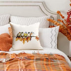 RABUSOFA Fall Pillow Covers 20x20 Inch Watercolor Bird Autumn Decorations for Home Outdoor Thanksgiving Decor Maple Leaf Decorative Throw Pillow Cases Farmhouse for Couch Sofa