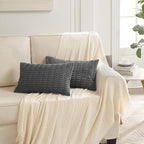 Fancy Homi 4 Packs Decorative Throw Pillow Covers for Living Room Couch Bed, Modern Farmhouse Boho Home Décor Accent Cushion Case, 24" x 14", Dark Gray