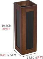 Umbrella Stand with Removable Plastic Drip Tray, Spacious Storage Bucket, for Home Entryway Decoration and Hotel Lobbies, Features a Solid Wood Umbrella Bucket, Acrylic Frame(Brown)