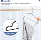 SPECILITE Wire Hangers 150 Pack, Metal Wire Clothes Hanger Bulk for Coats, Space Saving Metal Hangers 16.7 Inch Ultra Thin Non Slip with Groove, for Standard Size Suits, Shirts, Pants, Skirts-Black