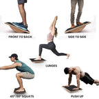 Wooden Wobble Board for Adults - Anti-Slip Balance Board for Stand-Desk Core Strength Therapy
