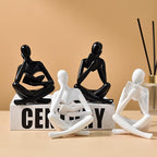 Jinkoozz Reading Women Statue, Thinker Sculptures, Abstract Art Ornament, Modern Aesthetic Figurine Decoration, Suitable for Home Living Room Bedroom Office Shelf Table Desk Bookshelf Decor