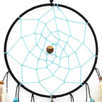 Urdeoms Blue Tree of Life Dream Catchers for Bedroom Adult Boho Big Dream Catcher for Boys Girls with Crystal Turquoise Hanging Ornament and Feathers Blessing Gifts(NO.33)