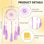 INFUNLY 8 Sets Small Dream Catcher Kit DIY Mini Dreamcatcher Making Kit with Instruction Dream Catcher Hanging Ornament Gradient Color for Bag Pendant Car Mirror Bedroom